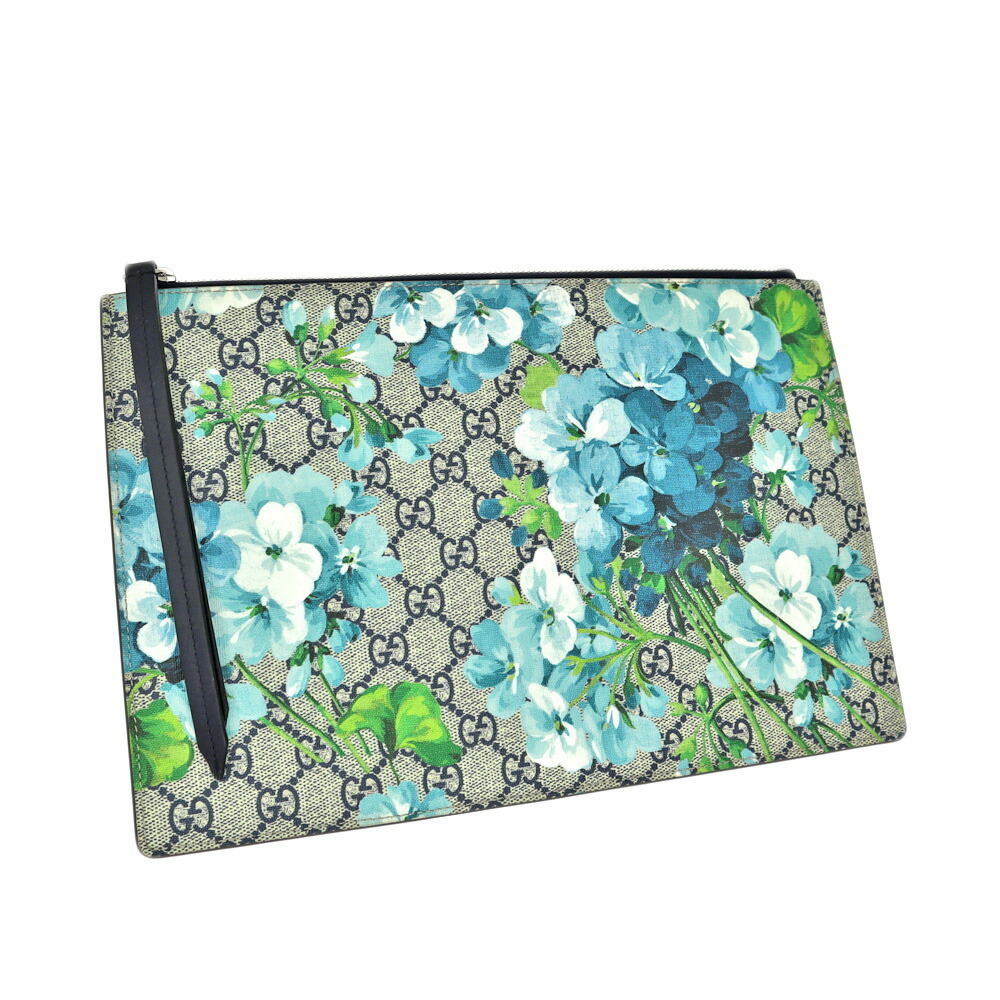 Gucci Clutch Bag Floral Flower Flower Blue